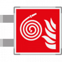 Segnale alluminio METAL a bandiera bifacciale piu'simbolo 150x150