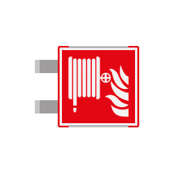 Segnal. all. Metal prof. ROSSO bifacciale Lancia Antincendio EN ISO 7010