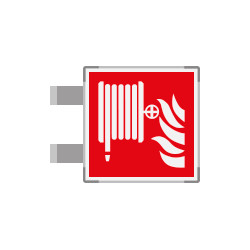Segnaletica all. Metal bifacciale Lancia antincendio EN ISO 7010 F002