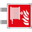 Segnaletica all. Metal bifacciale Lancia antincendio EN ISO 7010 F002