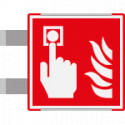 Segnal. all. Metal prof. ROSSO bifacciale Pulsante Allarme Antinc. ISO7010