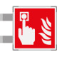 Segnale alluminio METAL bifacciale PULSANTE ANTINCENDIO EN ISO 7010