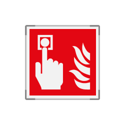 Segnale alluminio METAL monofacciale Pulsante Antincendio EN ISO 7010