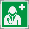 Segnaletica all. Metal mono Personale Medico EN ISO 7010 E009
