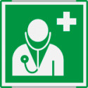 Segnal. all. Metal mono profilo VERDE Personal. Medico EN ISO 7010 E009