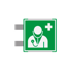 Segnal. all. Metal prof. VERDE bifacciale Presidio Medico EN ISO 7010