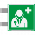 Segnal. all. Metal prof. VERDE bifacciale Presidio Medico EN ISO 7010