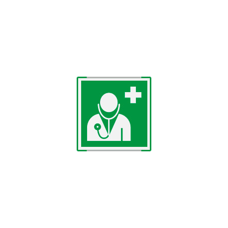 Segnal. all. Metal mono profilo VERDE Personal. Medico EN ISO 7010 E009