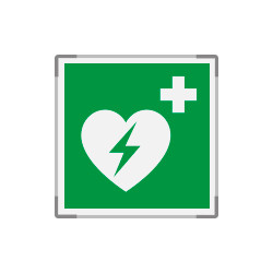 Segnaletica all. Metal mono Defibrillatore EN ISO 7010 E010