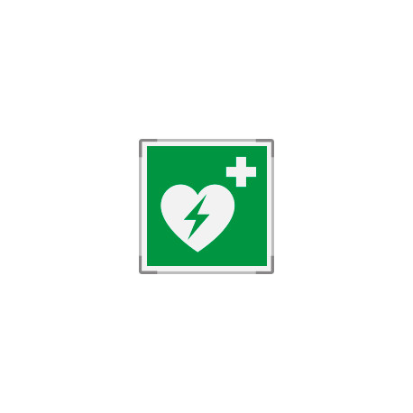 Segnaletica all. Metal mono Defibrillatore EN ISO 7010 E010
