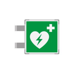 Targa bifacciale METAL Defibrillatore EN ISO 7010