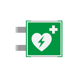 Segnal. all. Metal profilo VERDE bifacciale Defibrillatore EN ISO 7010