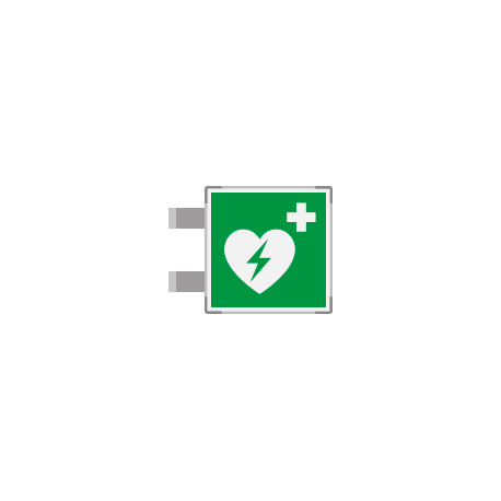 Segnaletica all. Metal bifacciale Defribillatore EN ISO 7010 E010