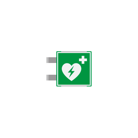 Targa bifacciale METAL Defibrillatore EN ISO 7010
