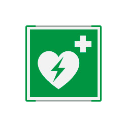 Segnal. all. Metal mono profilo VERDE Defibrillatore EN ISO 7010 E010