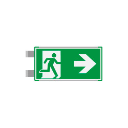 Segnaletica all. Metal VERDE bifacciale uscita ds EN ISO 7010