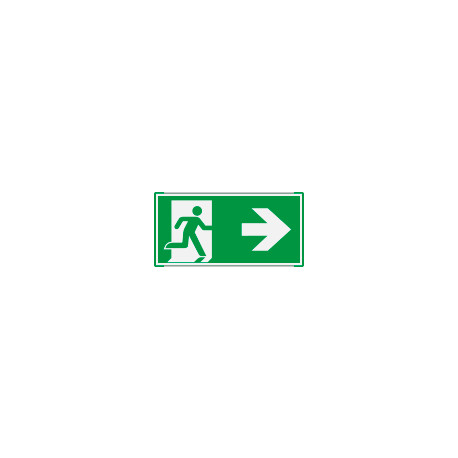 Segnale all. Metal monofacc. profilo VERDE Uscita emergenza dx ISO 7010