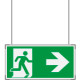 Segnaletica alluminio Metal sospesa uscita ds EN ISO 7010