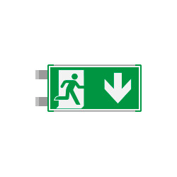 Segnaletica all. Metal VERDE bifacciale uscita sud EN ISO 7010