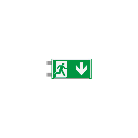 Segnaletica all. Metal VERDE bifacciale uscita sud EN ISO 7010
