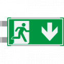 Segnaletica all. Metal VERDE bifacciale uscita sud EN ISO 7010