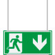 Segnaletica all. Metal VERDE sospesa Uscita Emergenza Sud EN ISO 7010