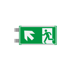Segnaletica all. Metal VERDE bifacciale uscita NORD OVEST EN ISO 7010