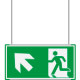 Segnaletica all. Metal VERDE sospesa Uscita Emergenza N. O. EN ISO 7010