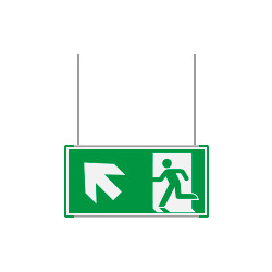 Segnaletica all. Metal VERDE sospesa Uscita Emergenza N. O. EN ISO 7010