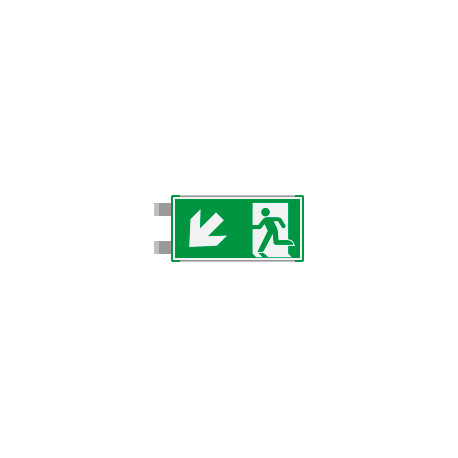 Segnaletica all. Metal VERDE bifacciale uscita SUD OVEST EN ISO 7010