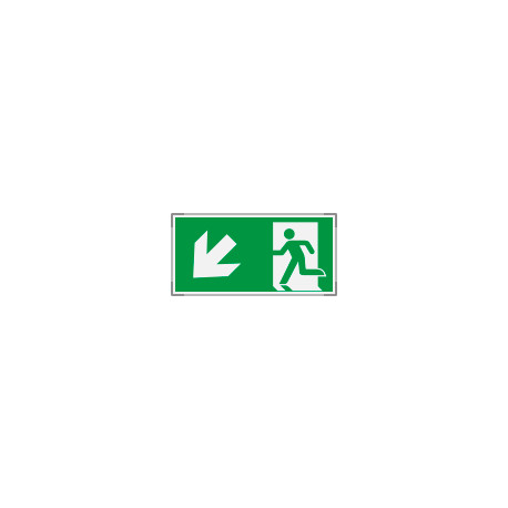 Segnale all. Metal monofacciale Uscita emergenza sx basso EN ISO 7010