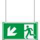 Segnaletica all. Metal VERDE sospesa Uscita Emergenza S. O. EN ISO 7010