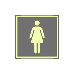 Segnale luminescente METAL profilo GRIGIO monofacciale TOILETTE DONNA
