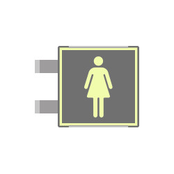 Targa bifacciale fotoluminescente METAL Toilette donna