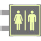 Targa bifacciale fotoluminescente METAL Toilette uomo/donna