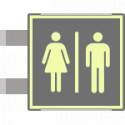 Targa bifacciale fotoluminescente METAL Toilette uomo/donna