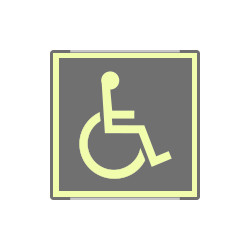 Targa monofacciale fotoluminescente METAL Toilette disabili