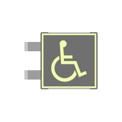 Targa bifacciale fotoluminescente METAL Toilette disabili