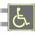 Targa bifacciale fotoluminescente METAL Toilette disabili