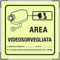 Targa monofacciale fotoluminescente METAL Area videosorvegliata