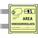 Targa bifacciale fotoluminescente METAL Area videosorvegliata