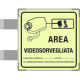 Targa bifacciale fotoluminescente METAL Area videosorvegliata