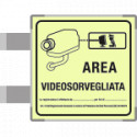 Targa bifacciale fotoluminescente METAL Area videosorvegliata
