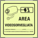 Targa monofacciale fotoluminescente METAL Area videosorvegliata