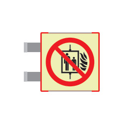 Targa bifacciale fotoluminescente METAL Vietato uso ascnes. EN ISO 7010