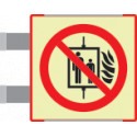 Targa bifacciale fotoluminescente METAL Vietato uso ascnes. EN ISO 7010
