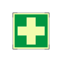 Targa monofacciale fotoluminescente METAL Pronto soccorso EN ISO 7010