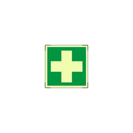 Targa monofacciale fotoluminescente METAL Pronto soccorso EN ISO 7010
