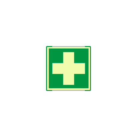 Segnal. all. Metal mono profilo VERDE simb. luminescente Pronto Soccorso