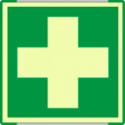Segnal. all. Metal mono profilo VERDE simb. luminescente Pronto Soccorso